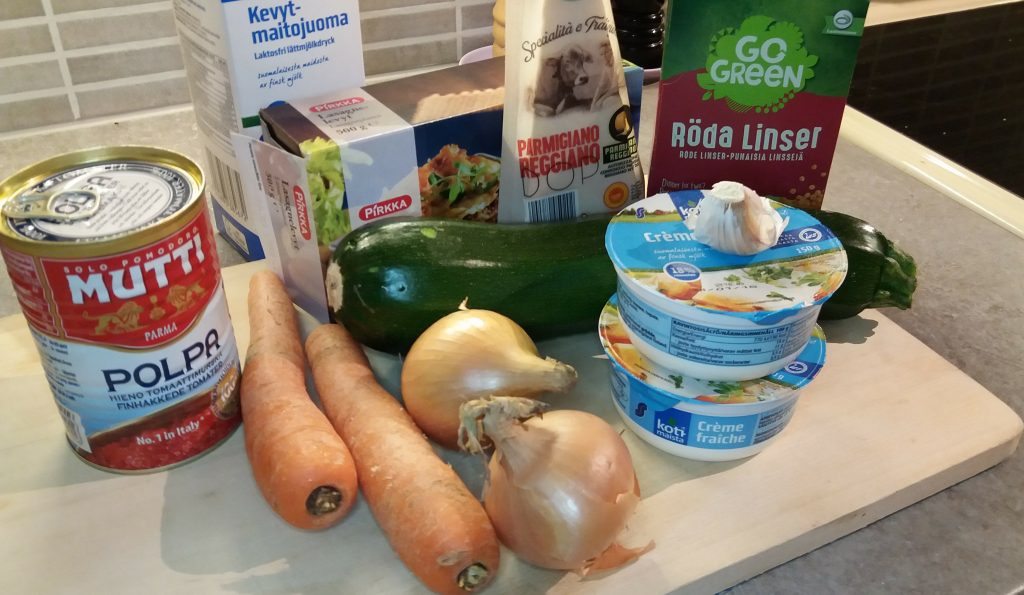 Recept på vegetarisk lasagne med linser